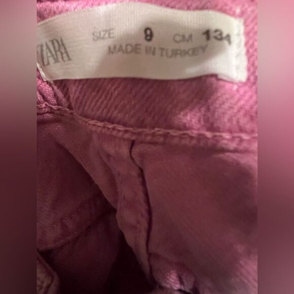 Children Zara Girls Corduroy Wide Leg Capri Pants Pink Pastel Wint Sz 9 - Picture 8 of 9